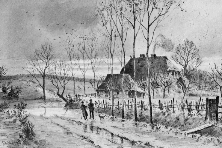 Historische Ansicht des Püsserkrugs von 1886